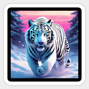 White Tiger Snow Sticker